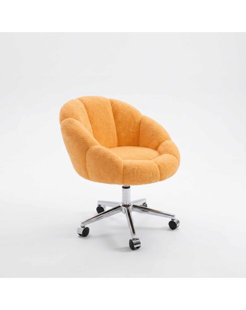 Sessel Papatya aus orangegoldenem Metall - L. 72 cm x H. 102 cm x T. 62 cm