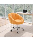 Sessel Papatya aus orangegoldenem Metall - L. 72 cm x H. 102 cm x T. 62 cm
