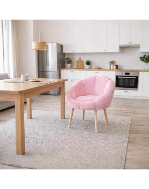 Rosafarbener Sessel Papatya - B. 70 cm x H. 110 cm x T. 70 cm