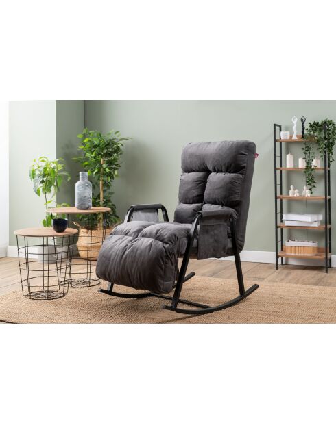 Fauteuil à bascule Lena Single gris - l. 60 cm x P. 60 cm x P. 35 cm