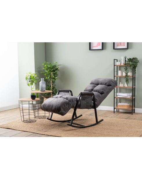 Fauteuil à bascule Lena Single gris - l. 60 cm x P. 60 cm x P. 35 cm