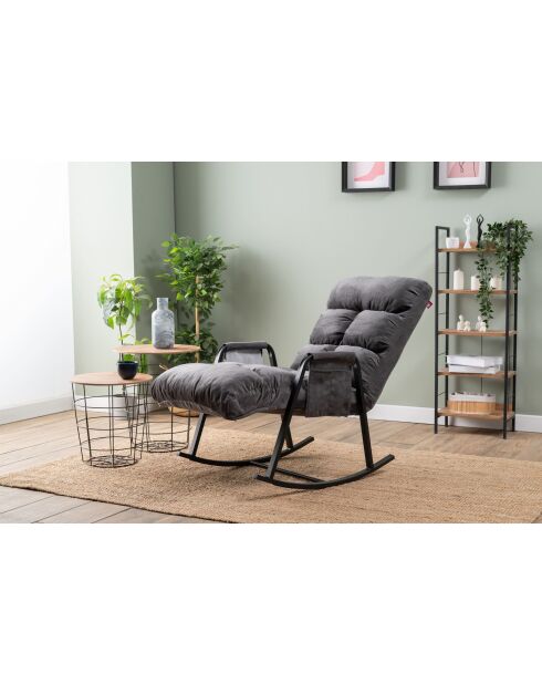 Fauteuil à bascule Lena Single gris - l. 60 cm x P. 60 cm x P. 35 cm