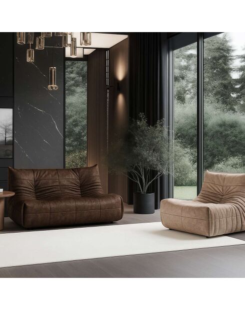 Bocek braunes 2-Sitzer-Sofa - L. 145 cm x B. 100 cm x H. 80 cm
