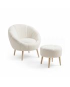 Lida witte set van 2 fauteuils en voetenbank