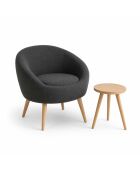 Ensemble Fauteuil et table d'appoint 2 pièces Cay Seti anthracite
