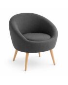 Ensemble Fauteuil et table d'appoint 2 pièces Cay Seti anthracite
