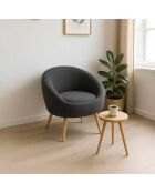 Ensemble Fauteuil et table d'appoint 2 pièces Cay Seti anthracite