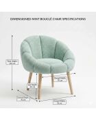Fauteuil Marguerite vert - l . 70 cm  x H. 110 cm  x P. 70 cm
