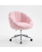 Sessel Papatya aus rosafarbenem Metall - B. 72 cm x H. 102 cm x T. 62 cm