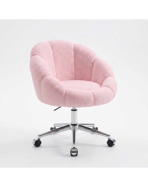 Sessel Papatya aus rosafarbenem Metall - B. 72 cm x H. 102 cm x T. 62 cm