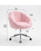 Sessel Papatya aus rosafarbenem Metall - B. 72 cm x H. 102 cm x T. 62 cm