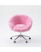 Sessel Papatya Hellrosa aus Metall - L. 72 cm x H. 102 cm x T. 62 cm