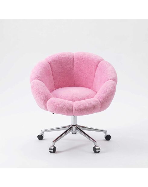 Sessel Papatya Hellrosa aus Metall - L. 72 cm x H. 102 cm x T. 62 cm