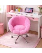 Sessel Papatya Hellrosa aus Metall - L. 72 cm x H. 102 cm x T. 62 cm