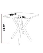 Juego de mesa de comedor y 2 sillas Dubai Charcoal Walnut de 3 piezas