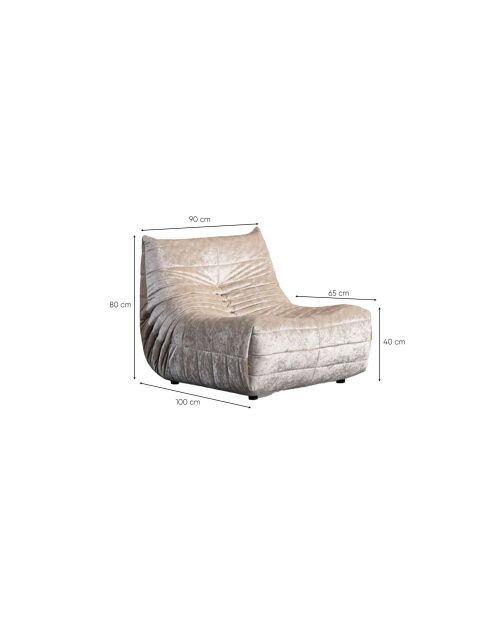 Fauteuil Bocek crème - L. 90 cm x l. 100 cm x H. 80 cm