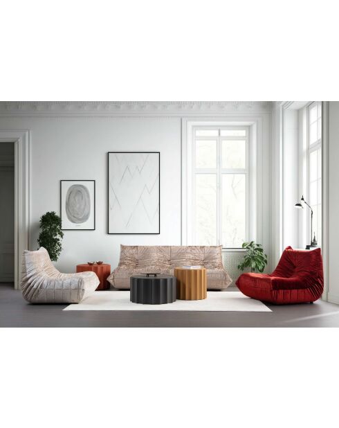 Fauteuil Bocek crème - L. 90 cm x l. 100 cm x H. 80 cm