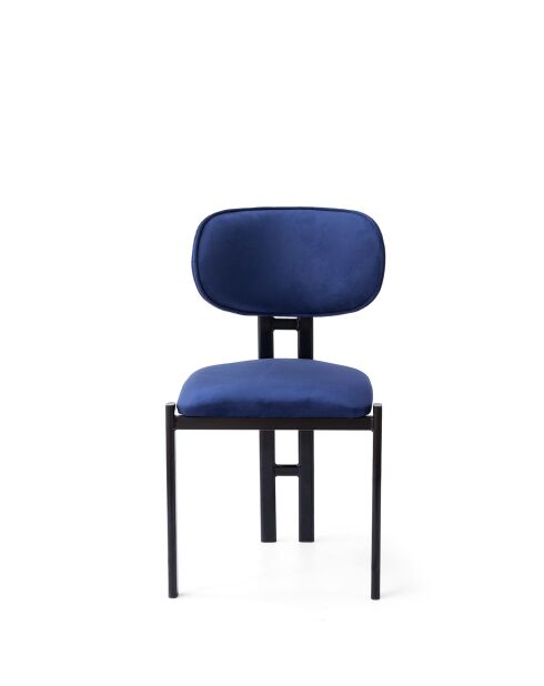 Lot de 2 chaises Muriz bleu marine/ noir - l.43 cm x H. 83 cm x P. 47.5 cm