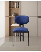 Lot de 2 chaises Muriz bleu marine/ noir - l.43 cm x H. 83 cm x P. 47.5 cm