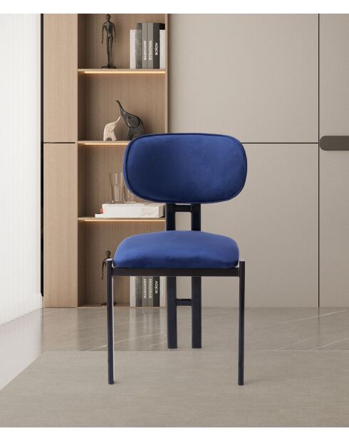 Lot de 2 chaises Muriz bleu marine/ noir - l.43 cm x H. 83 cm x P. 47.5 cm