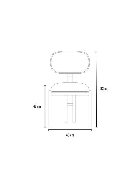 Lot de 2 chaises Muriz bleu marine/ noir - l.43 cm x H. 83 cm x P. 47.5 cm