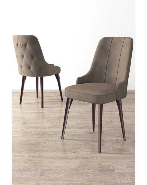 Juego de 4 sillas Newa Cappuccino marrones, 46 cm de largo x 94 cm de alto x 46 cm de profundidad