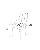 Juego de 4 sillas Newa Cappuccino marrones, 46 cm de largo x 94 cm de alto x 46 cm de profundidad