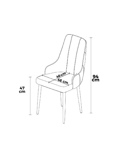 Juego de 4 sillas Newa Cappuccino marrones, 46 cm de largo x 94 cm de alto x 46 cm de profundidad