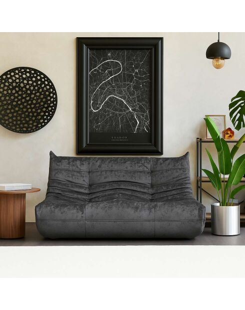 Bocek dunkelgraues 2-Sitzer-Sofa - L. 145 cm x L. 100 cm x H. 80 cm