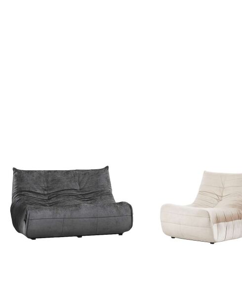 Bocek dunkelgraues 2-Sitzer-Sofa - L. 145 cm x L. 100 cm x H. 80 cm