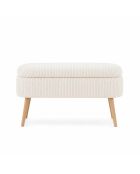 Cremefarbene Leinenbank Oslo - L. 90 cm x H. 46 cm x T. 35 cm