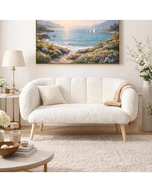 Lotus 2-Sitzer-Sofa weiß - L. 120 cm x H. 95 cm x T. 42 cm