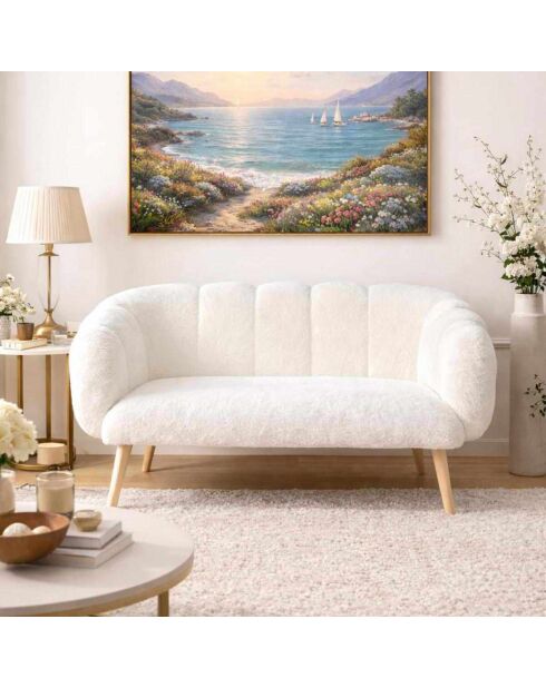Lotus 2-Sitzer-Sofa weiß - L. 120 cm x H. 95 cm x T. 42 cm