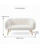 Lotus 2-Sitzer-Sofa weiß - L. 120 cm x H. 95 cm x T. 42 cm