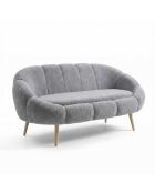 Graues 2-Sitzer-Sofa Lida - L. 130 cm x H. 105 cm x T. 50 cm