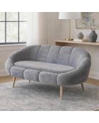 Graues 2-Sitzer-Sofa Lida - L. 130 cm x H. 105 cm x T. 50 cm