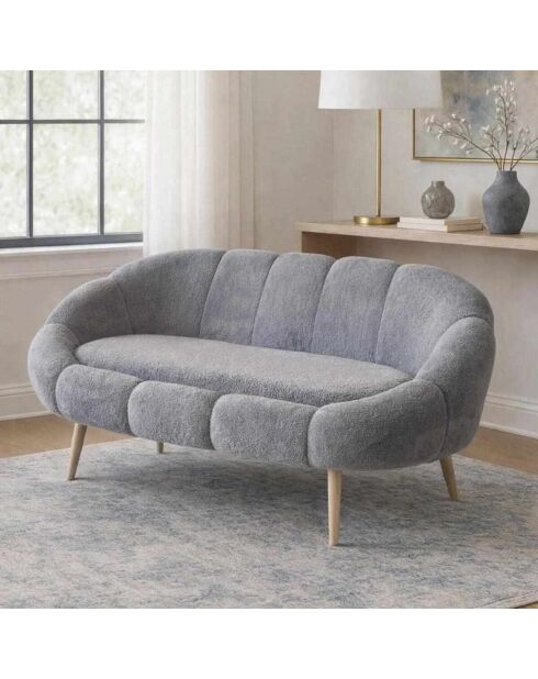 Graues 2-Sitzer-Sofa Lida - L. 130 cm x H. 105 cm x T. 50 cm
