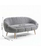 Graues 2-Sitzer-Sofa Lida - L. 130 cm x H. 105 cm x T. 50 cm