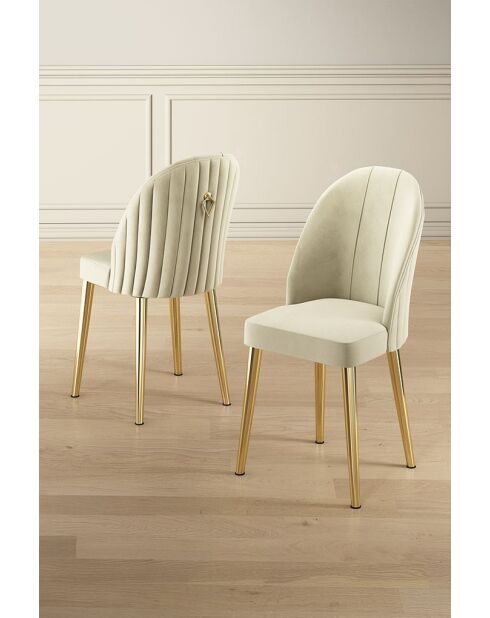 Set von 4 Stühlen Mara cremegold - L.45 cm x H. 91 cm x T. 42 cm