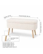 Banc Oslo Linen crème toscane - l . 90 cm x H. 46 cm x P. 35 cm