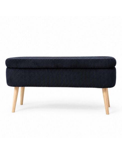 Linnenbank Oslo zwart - b. 90 cm x H. 46 cm x D. 35 cm