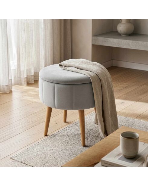 Beiger Sitzsack Berlin Babyface, D. 45 cm x 3 cm x H. 24,5 cm
