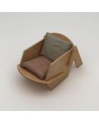 Fauteuil Oiseau bois naturel - l . 70 cm x H. 56 cm x P. 54 cm