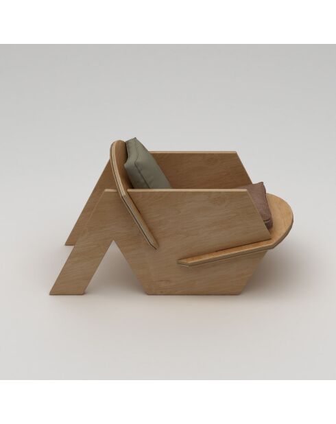 Fauteuil Oiseau bois naturel - l . 70 cm x H. 56 cm x P. 54 cm