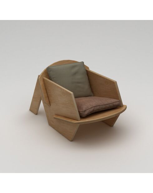 Fauteuil Oiseau bois naturel - l . 70 cm x H. 56 cm x P. 54 cm
