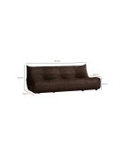 Bocek braunes 3-Sitzer-Sofa - L. 210 cm x L. 100 cm x H. 80 cm