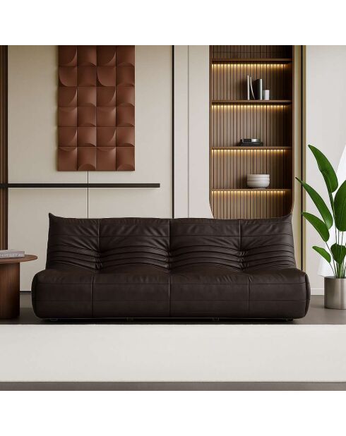 Bocek braunes 3-Sitzer-Sofa - L. 210 cm x L. 100 cm x H. 80 cm