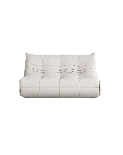Bocek weißes 2-Sitzer-Sofa - L. 145 cm x L. 100 cm x H. 80 cm