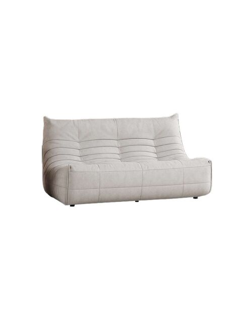 Bocek weißes 2-Sitzer-Sofa - L. 145 cm x L. 100 cm x H. 80 cm