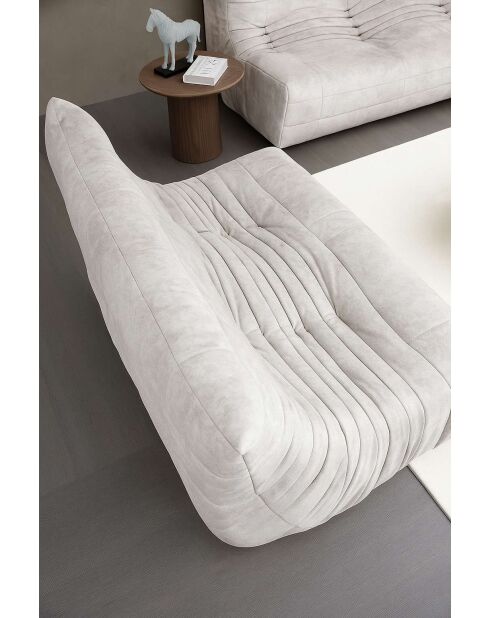 Bocek weißes 2-Sitzer-Sofa - L. 145 cm x L. 100 cm x H. 80 cm